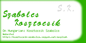 szabolcs kosztocsik business card